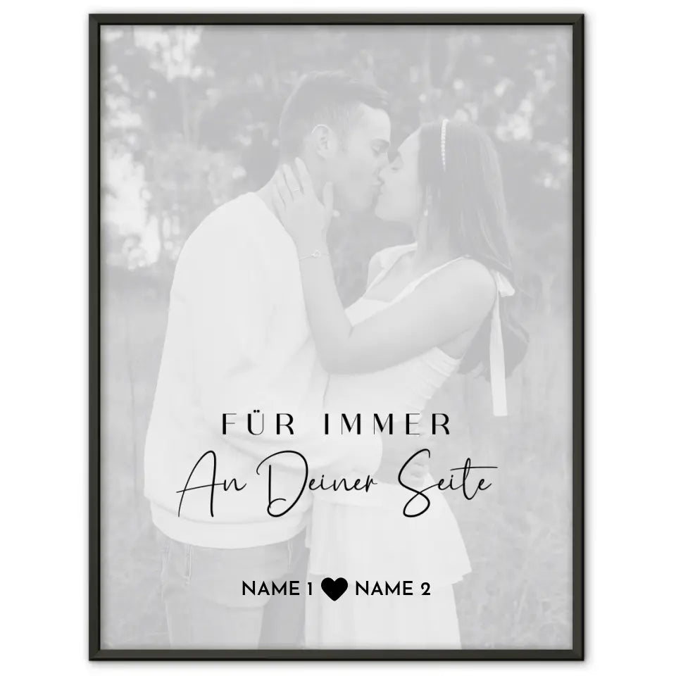 Personalisiertes Fotoposter Für immer White Wash Mit Datum Foto Namen