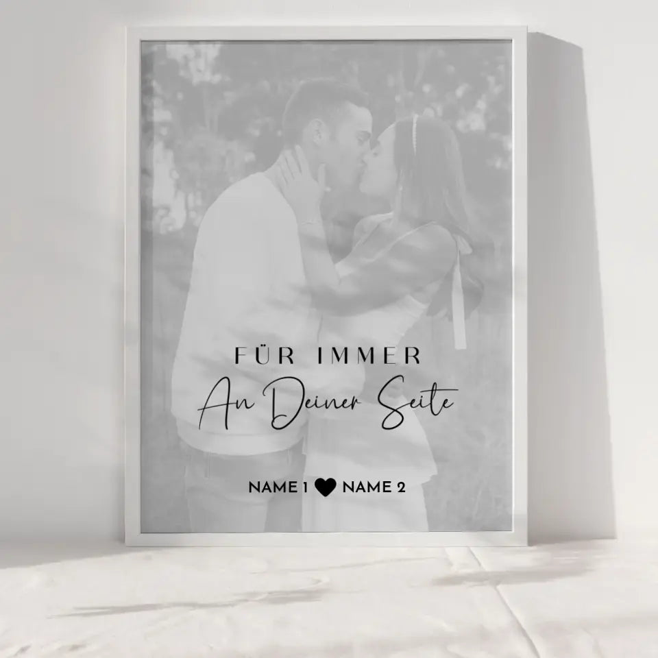 Personalisiertes Fotoposter Für immer White Wash Mit Datum Foto Namen