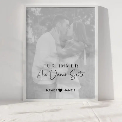 Personalisiertes Fotoposter Für immer White Wash Mit Datum Foto Namen