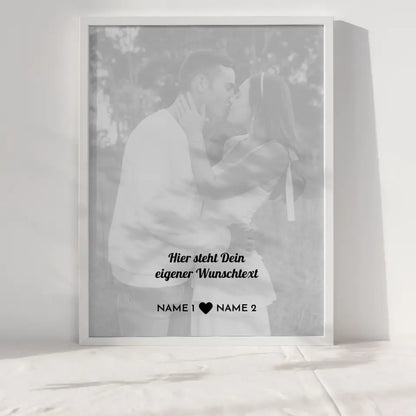 Personalisiertes Fotoposter Dein Wunschtext White Wash Mit Datum Foto Namen Wunschtext