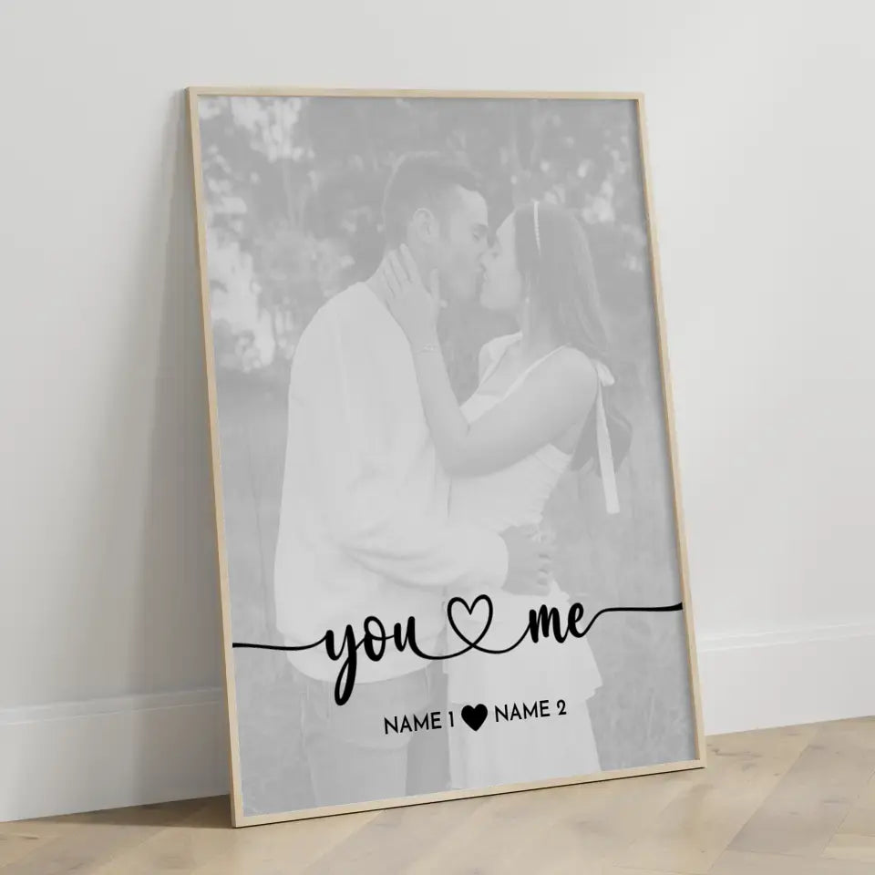 Personalisiertes Fotoposter You & Me Mit Datum Foto Namen