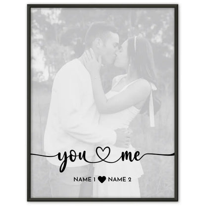 Personalisiertes Fotoposter You & Me Mit Datum Foto Namen