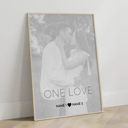 Personalisiertes Fotoposter One Love Mit Datum Foto Namen