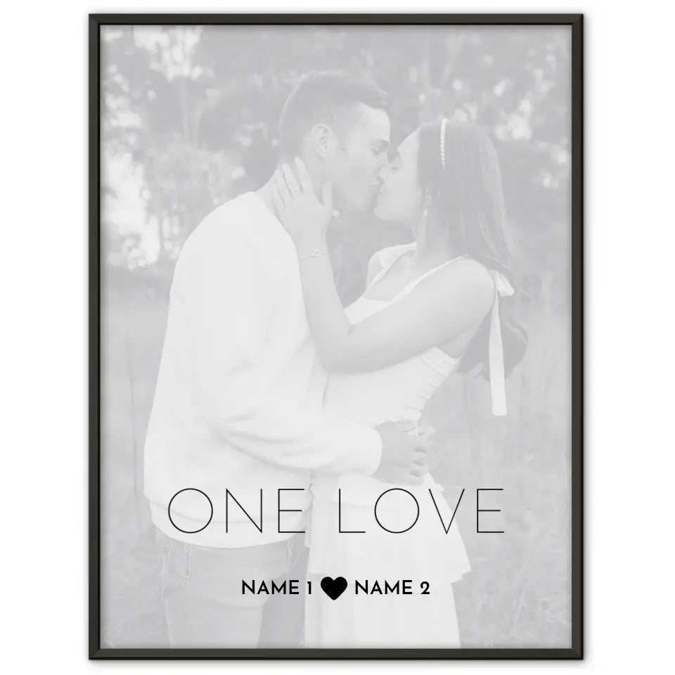 Personalisiertes Fotoposter One Love Mit Datum Foto Namen