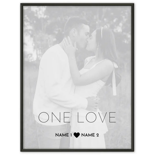 Personalisiertes Fotoposter One Love Mit Datum Foto Namen