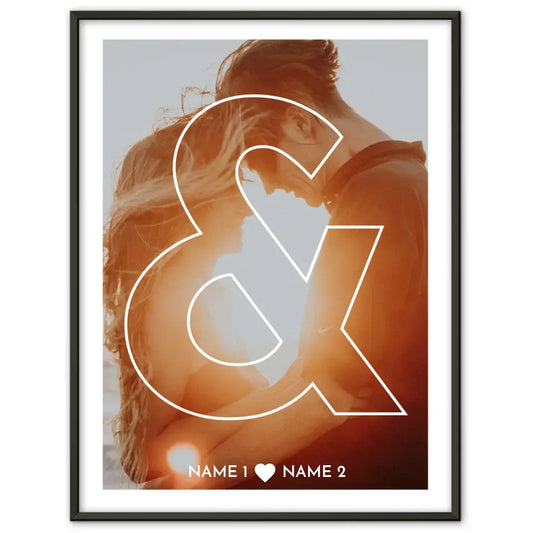 Personalisiertes Poster Liebe Für Paare UND Symbol Mit Foto & Namen