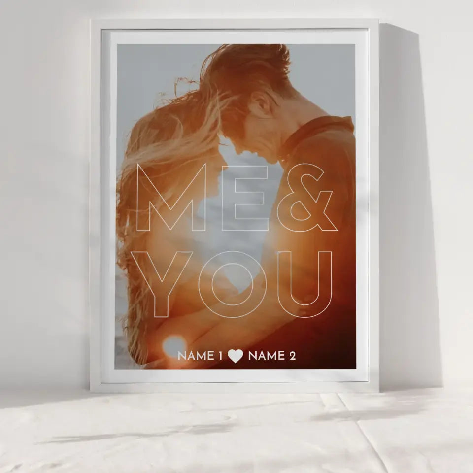 Personalisiertes Poster Liebe Me & You Foto Mit Foto & Namen