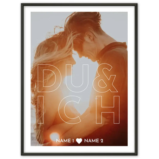Personalisiertes Poster Liebe Du & Ich Foto Mit Foto & Namen