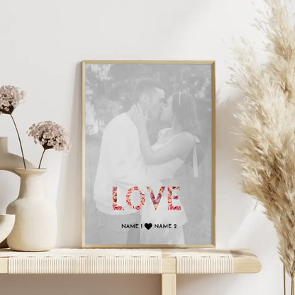 Personalisiertes Fotoposter LOVE Mit Datum Foto Namen