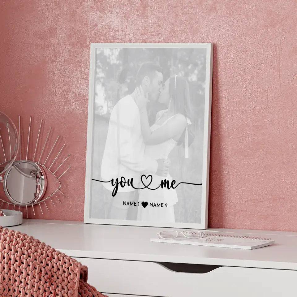 Personalisiertes Fotoposter You & Me Mit Datum Foto Namen