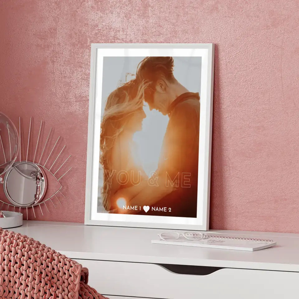 Personalisiertes Poster Liebe You & Me Foto Mit Foto & Namen