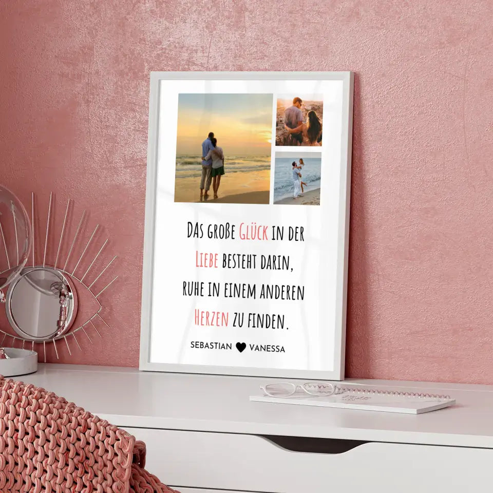 Wandbild Liebe Fotocollage Das Große Glück Mit Fotos & Namen