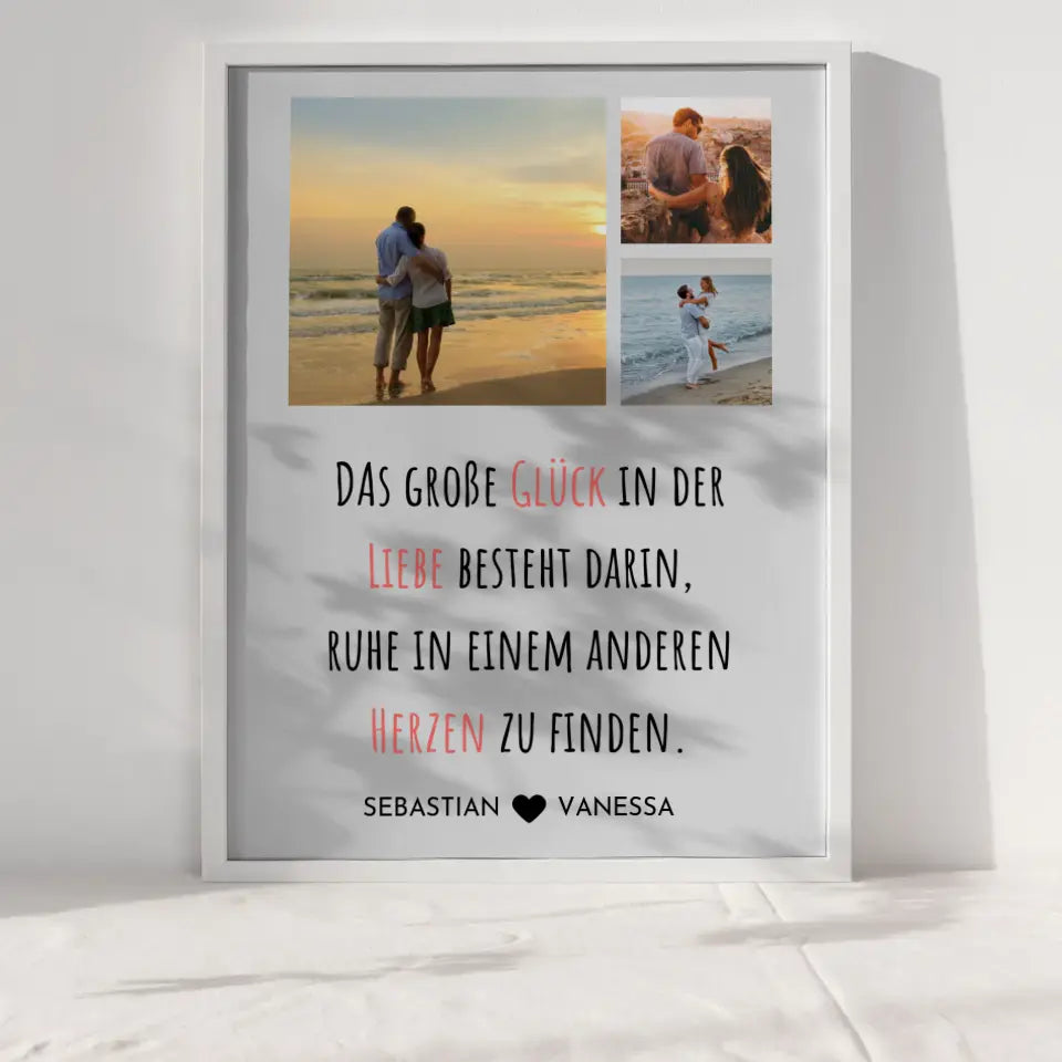 Wandbild Liebe Fotocollage Das Große Glück Mit Fotos & Namen