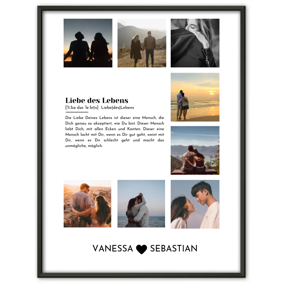 Liebes Poster Dein Design Mit Eigenem Spruch & Fotos & Namen