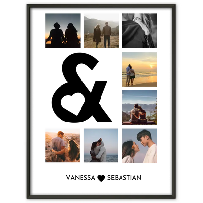 Liebes Poster AND mit Herz Mit Fotos & Namen