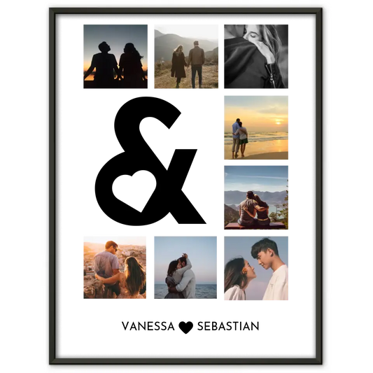 Liebes Poster AND mit Herz Mit Fotos & Namen