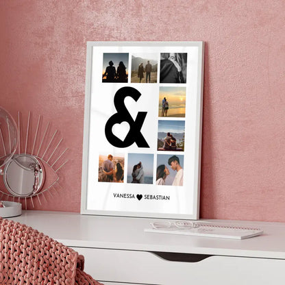 Liebes Poster AND mit Herz Mit Fotos & Namen