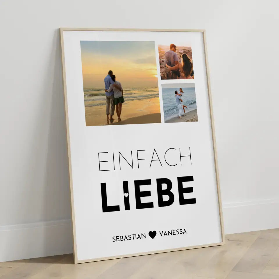 Wandbild Liebe Fotocollage Design wählbar Mit Eigenem Spruch & Fotos & Namen