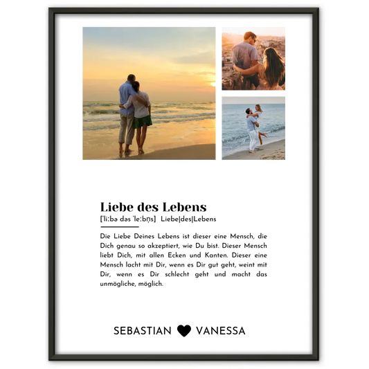 Wandbild Liebe Fotocollage Definition Liebe Mit Fotos & Namen