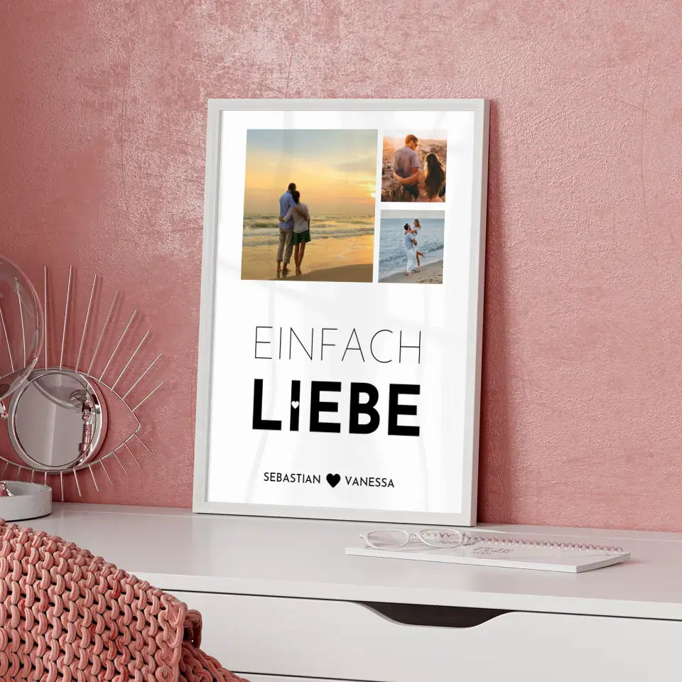 Wandbild Liebe Fotocollage Design wählbar Mit Eigenem Spruch & Fotos & Namen