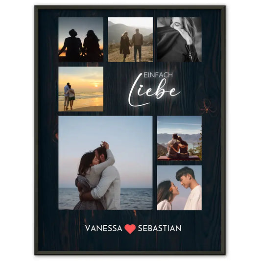 Foto Collage für Freundin Holz Style Mit Eigenem Spruch & Fotos & Namen