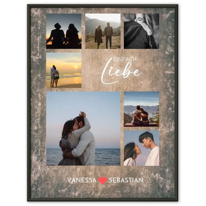 Foto Collage für Freundin Vintage Look Mit Eigenem Spruch & Fotos & Namen