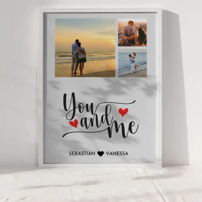 Wandbild Liebe Fotocollage You and Me Herze Mit Fotos & Namen