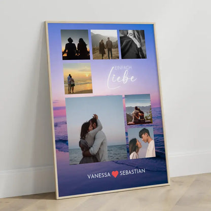 Foto Collage für Freundin Beach Style Mit Eigenem Spruch & Fotos & Namen