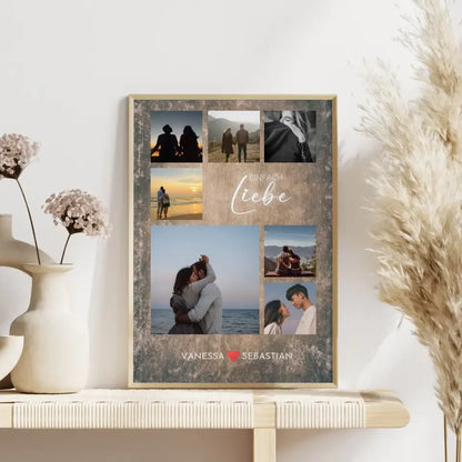 Foto Collage für Freundin Vintage Look Mit Eigenem Spruch & Fotos & Namen