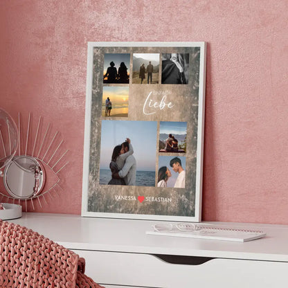 Foto Collage für Freundin Vintage Look Mit Eigenem Spruch & Fotos & Namen