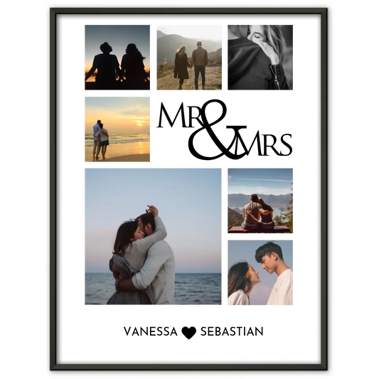 Foto Collage für Freundin Mr & Mrs Mit Fotos & Namen