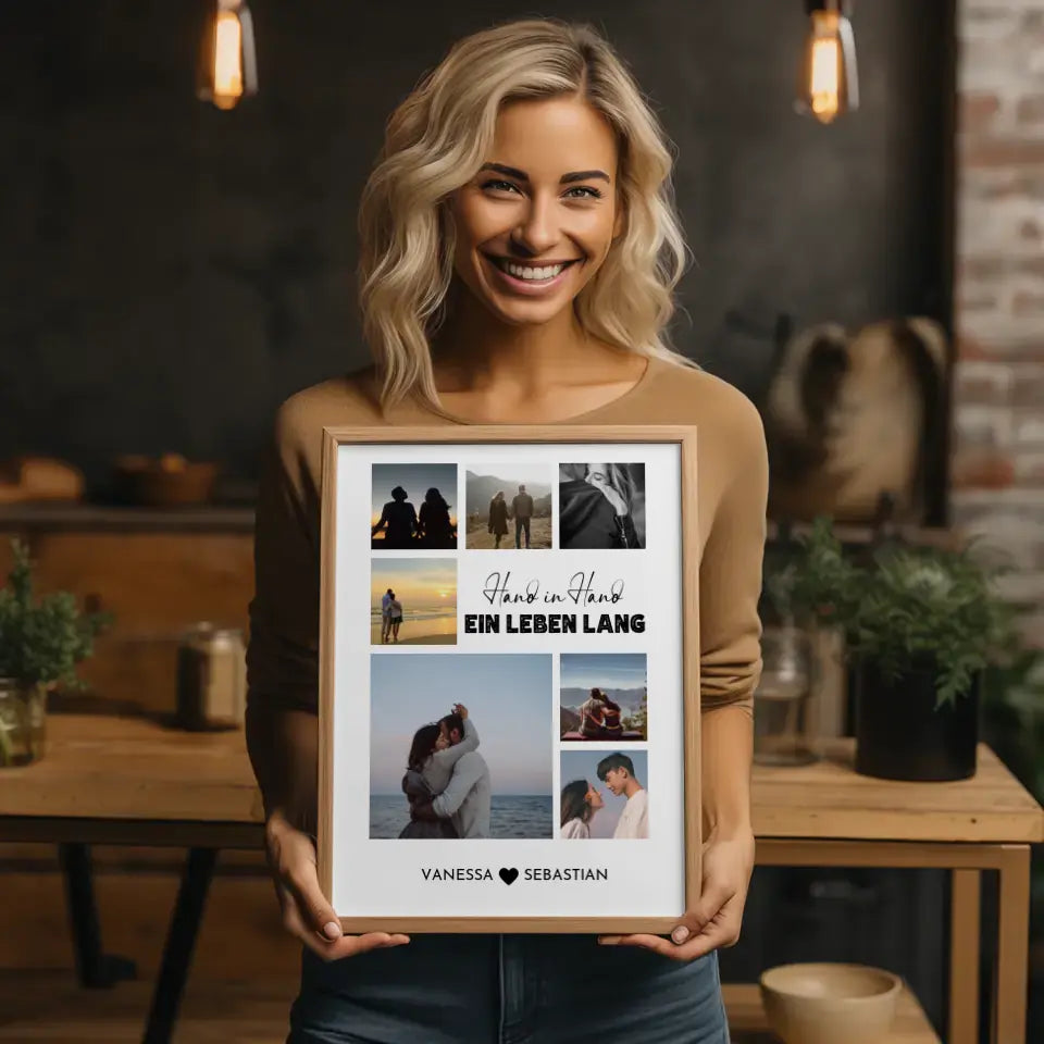 Foto Collage für Freundin Ein Leben Lang Mit Fotos & Namen