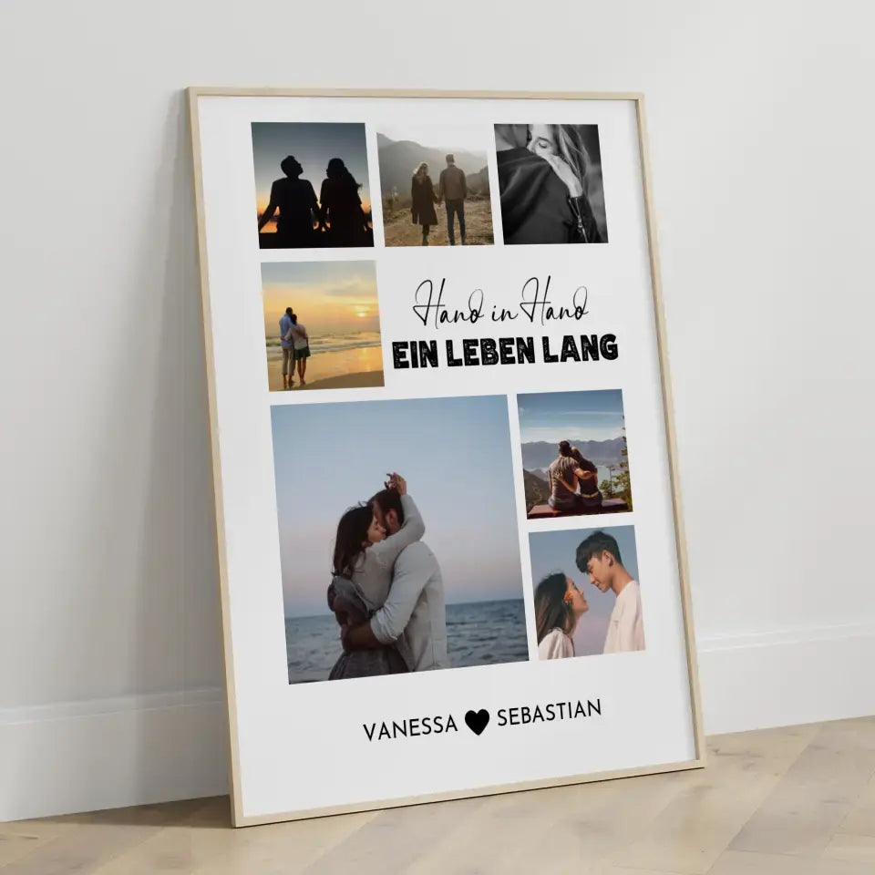 Foto Collage für Freundin Ein Leben Lang Mit Fotos & Namen
