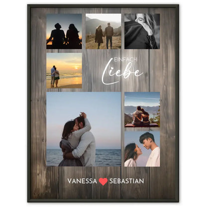 Foto Collage für Freundin Hell Holz Style Mit Eigenem Spruch & Fotos & Namen