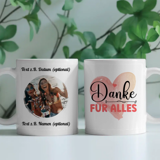 Personalisierte Tasse Danke für alles für Beste Freundin, Schwester & andere