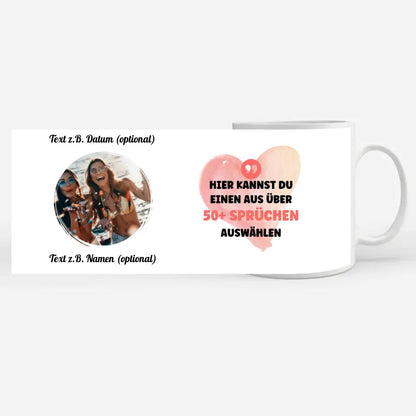 Personalisierte Tasse Wasserfarben für Beste Freundin, Schwester & andere Mit Foto & Spruch