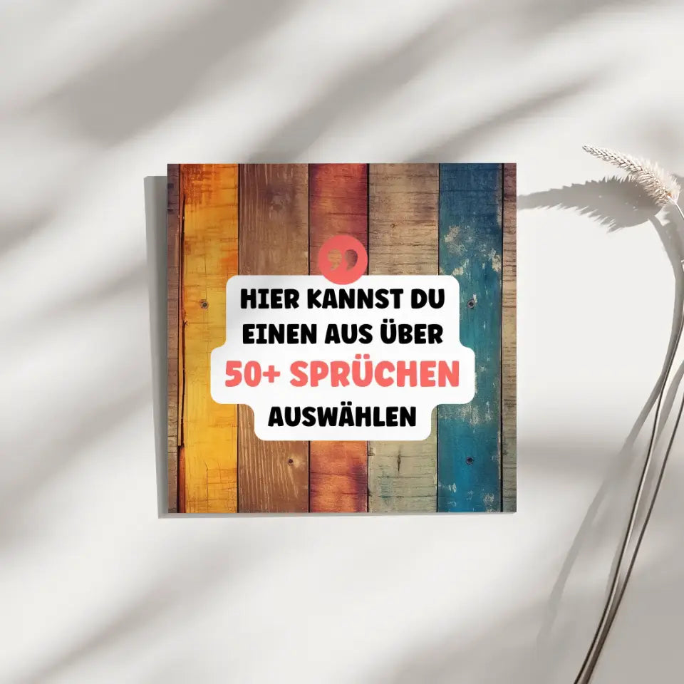 Fotoboard Holz Bunt Fotokachel Mit Spruch oder Wunschtext