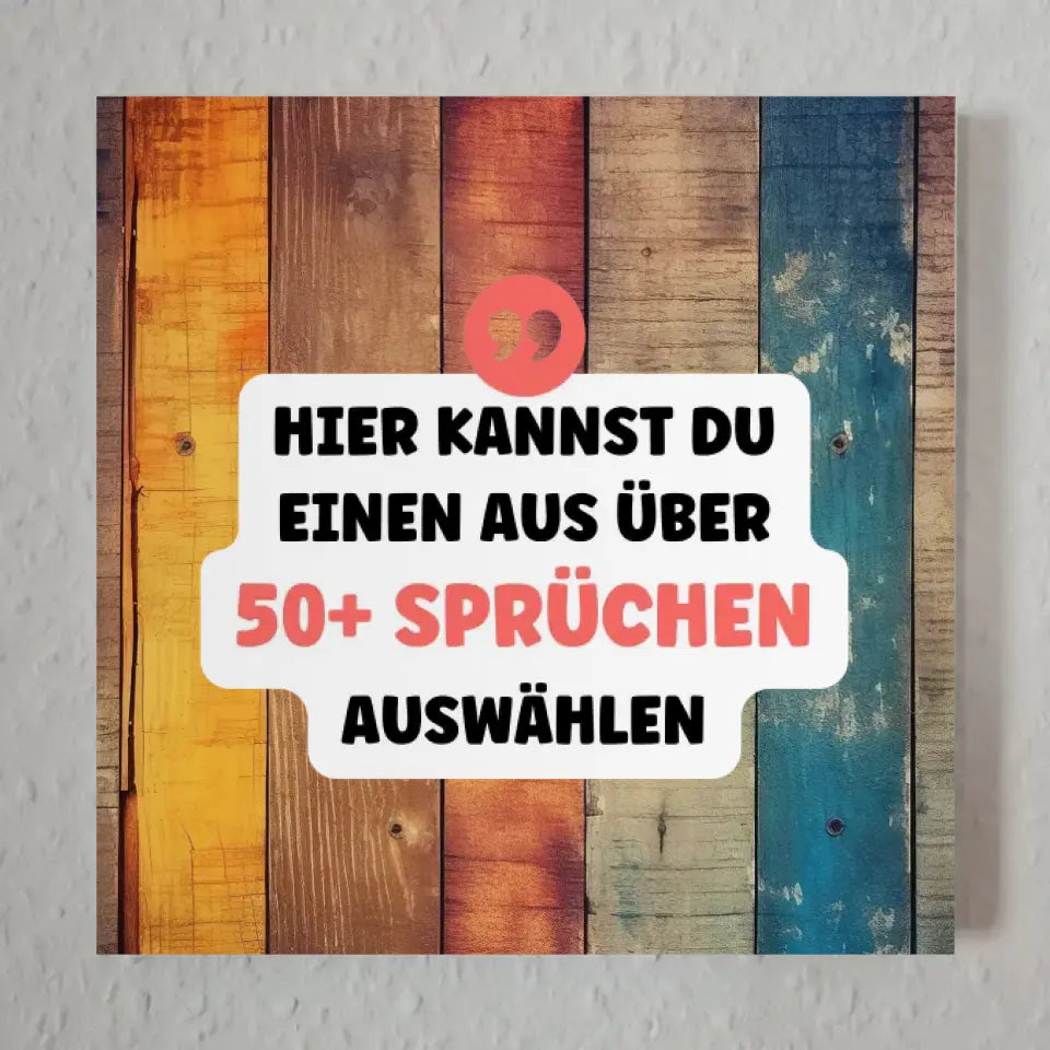 Fotoboard Holz Bunt Fotokachel Mit Spruch oder Wunschtext