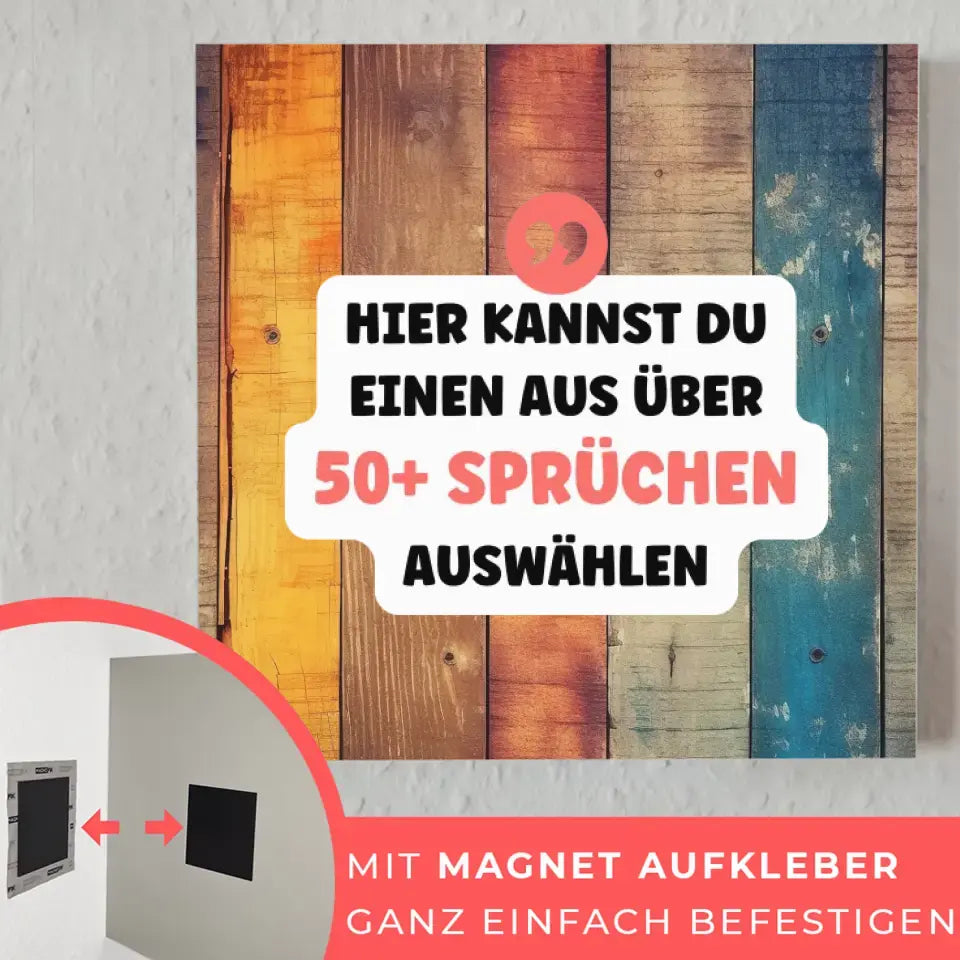 Fotoboard Holz Bunt Fotokachel Mit Spruch oder Wunschtext