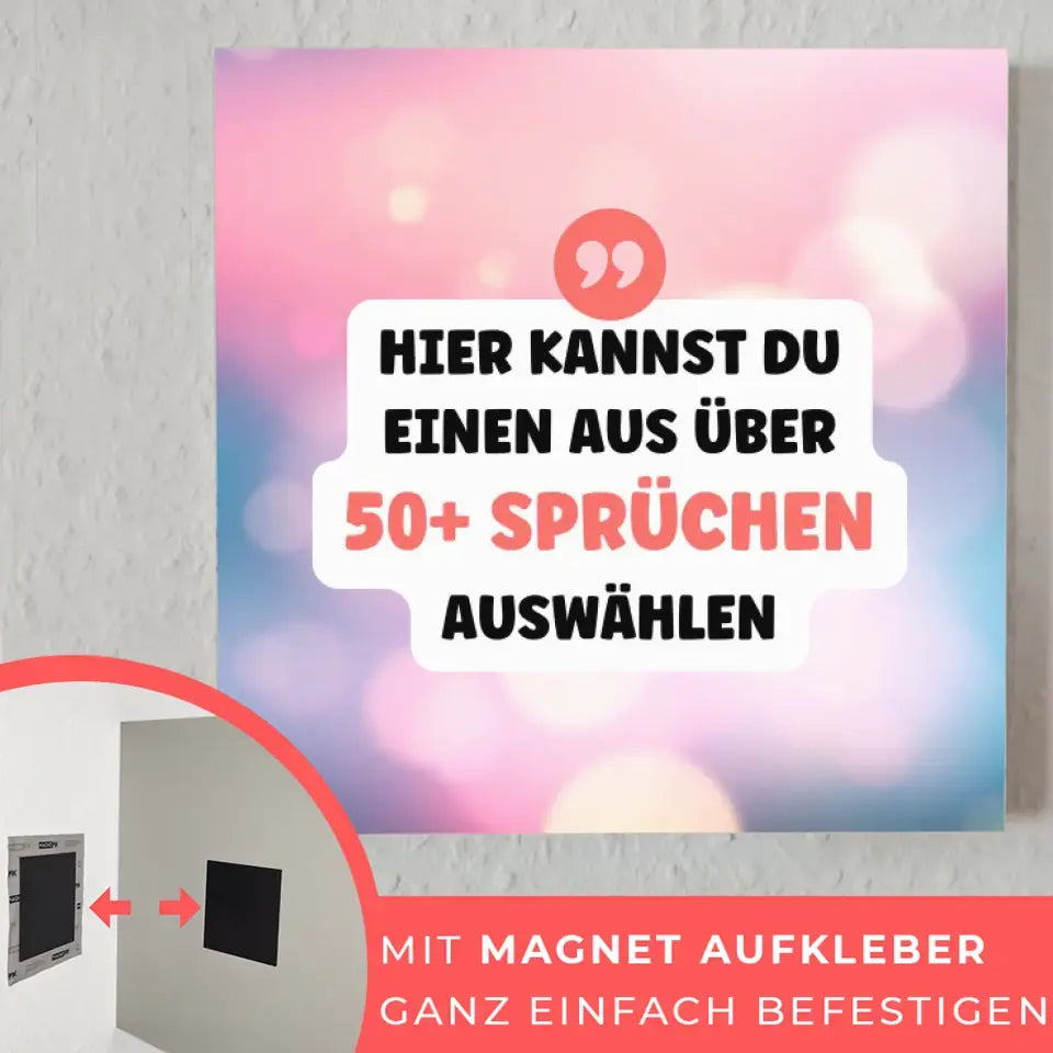 Fotoboard Schimmern Fotokachel Mit Spruch oder Wunschtext