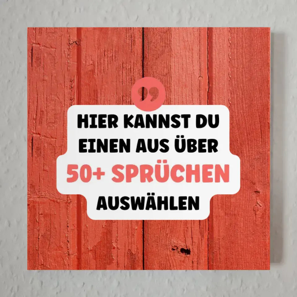 Fotoboard Rotes Holz Fotokachel Mit Spruch oder Wunschtext