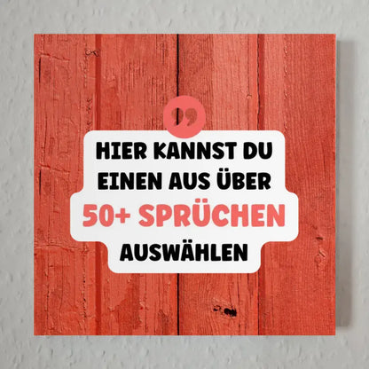 Fotoboard Rotes Holz Fotokachel Mit Spruch oder Wunschtext