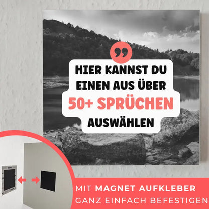 Fotoboard Schwarz Weiß See Fotokachel Mit Spruch oder Wunschtext