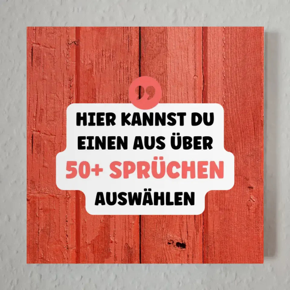 Fotoboard Rotes Holz Fotokachel Mit Spruch oder Wunschtext