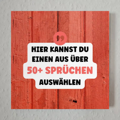 Fotoboard Rotes Holz Fotokachel Mit Spruch oder Wunschtext