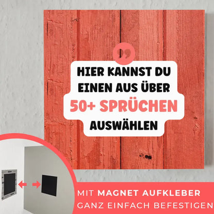 Fotoboard Rotes Holz Fotokachel Mit Spruch oder Wunschtext