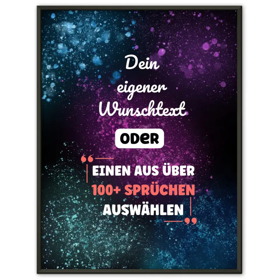 Personalisiertes Poster bunter Sternenhimmel mit Wunschtext & Hintergründen
