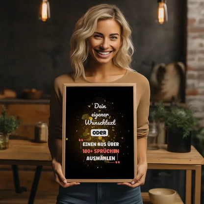 Personalisiertes Poster goldener Sternenhimmel mit Wunschtext & Hintergründen