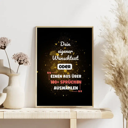 Personalisiertes Poster goldener Sternenhimmel mit Wunschtext & Hintergründen