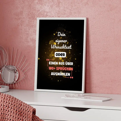 Personalisiertes Poster goldener Sternenhimmel mit Wunschtext & Hintergründen
